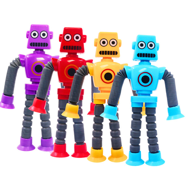 Brinquedo Robô Estica e Gruda com Ventosas
