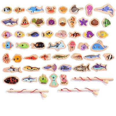 Brinquedo de Pescaria Magnética Montessori - Pega Peixe