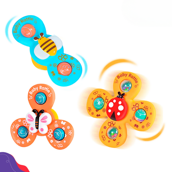 Chocalho Giratório Infantil BabySpinner Kit 3 Peças